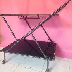 Black ROLLING BAR CART 