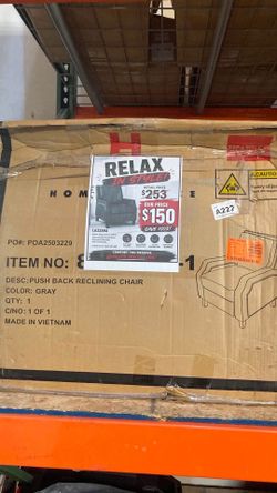 Black Faux Leather Push Back Recliner