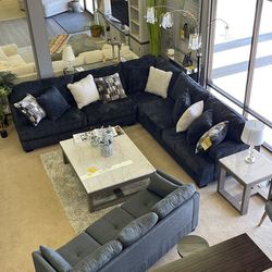[HOT DEALS]🔥 Lavernett Charcoal 3pc Symmetrical Sectional Sofa