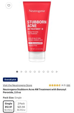 Neutrogena Stubborn Acne AM Treatment with Benzoyl Peroxide