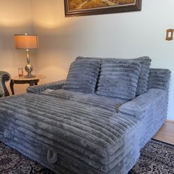 Thomasville Wills Fabric Oversize Chair and Storage Ottoman