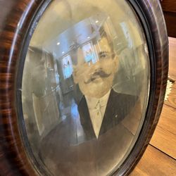 Tigerwood Antique Frame And Photo 