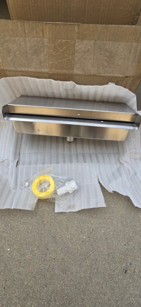 11.8 Inches Pool Fountain Stainless Steel Waterfall Spillway with Pipe Connector