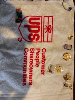 UPS towel and 8 pins