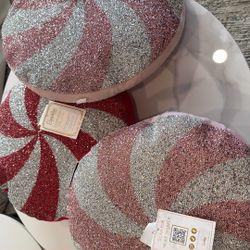 Sparkle Home Peppermint Candy Throw Pillow Holiday