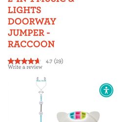 Infantino 2-in-1 Music & Lights Doorway Jumper (Raccoon) – With Box