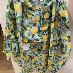 Brand new vera Bradley lemon grove rain poncho coat jacket size S-M retail $69