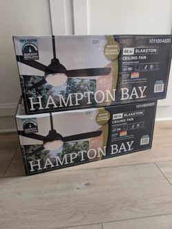 NEW** Hampton Bay Blaketon 46 in. LED Ceiling Fan (Multiple available!) $75 for both remote + light