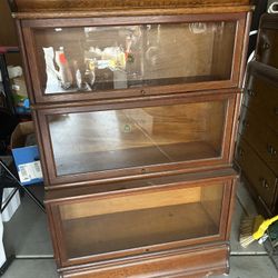 Vintage Oak Barrister Bookcase – 3 Stack – California Furniture Co. (Los Angeles)
