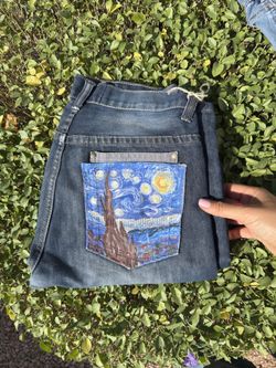 Custom Hand-Painted Jeans – Wearable Art, Washable & Unique