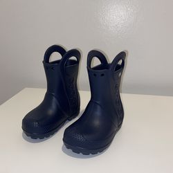 Crocs Waterproof Navy Rain Boot Unisex Kids Size C7 Lightweight