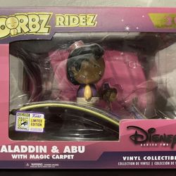 Funko Pop Dorbz Ridez Disney Aladdin & Abu With Magic Carpet #30 SDCC 2017 Sticker