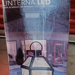 LED LANTERN WITH MARBLE FINISH