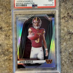 2024 Panini Prizm Variation Silver Prizm #17 Jayden Daniels - Rookie RC - PSA 9