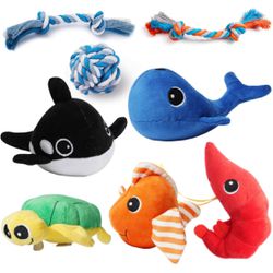New! Puppy Toys Small Dogs, Durable Puppy Toys for Teething Small Dogs, Cute Dog Toys for Small Dogs, Stuffed Plush Squeaky Dog Toys and Ocean Small D