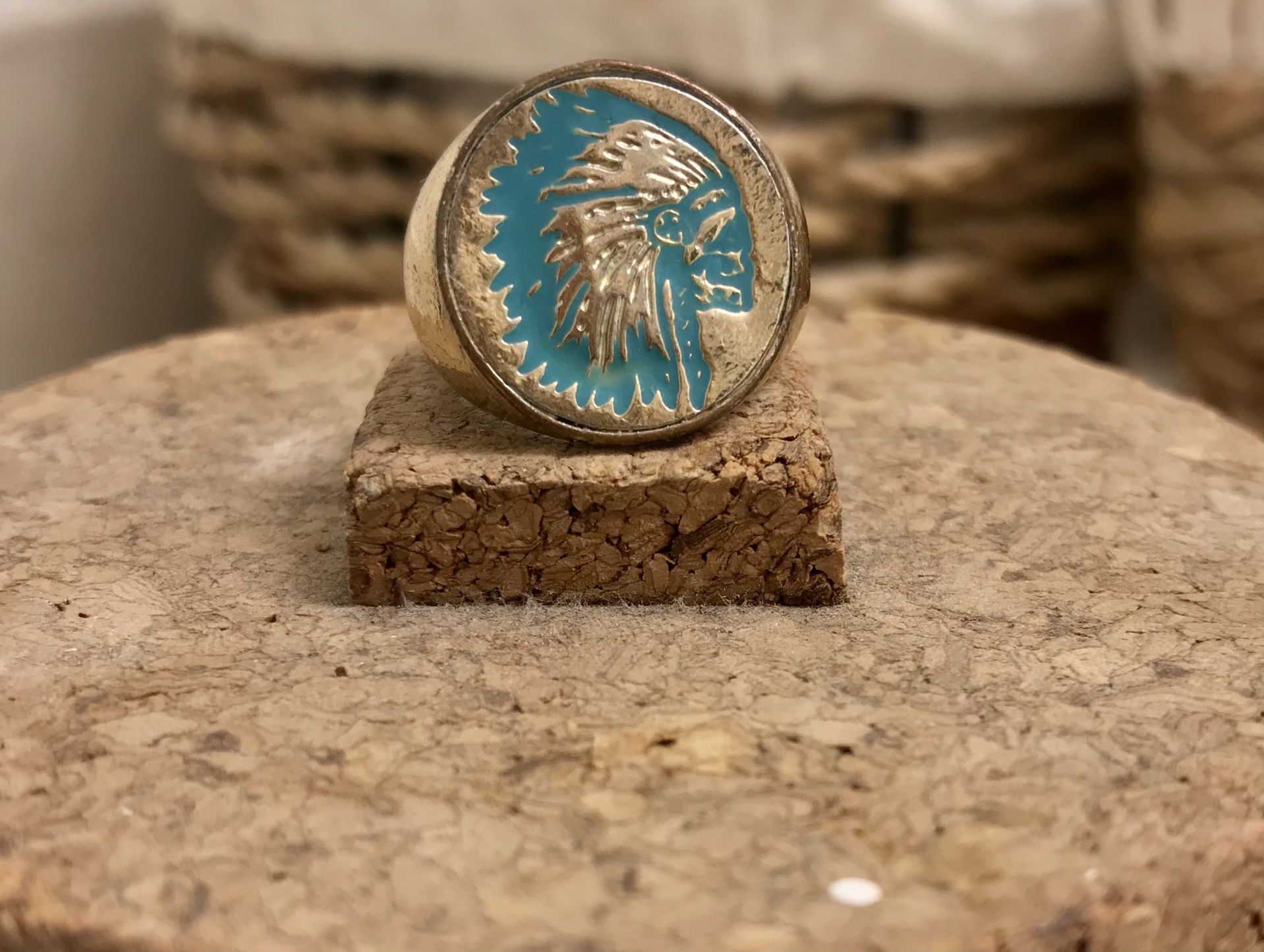 Vintage American Indian Gold Ring