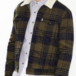 Levi’s Levis Mens Trucker Large Sherpa Jacket Plaid Western Jeans Jean XL Extra Large New NWT Large 