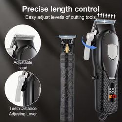New 4pcs Men's Cordless Hair Clipper Kits