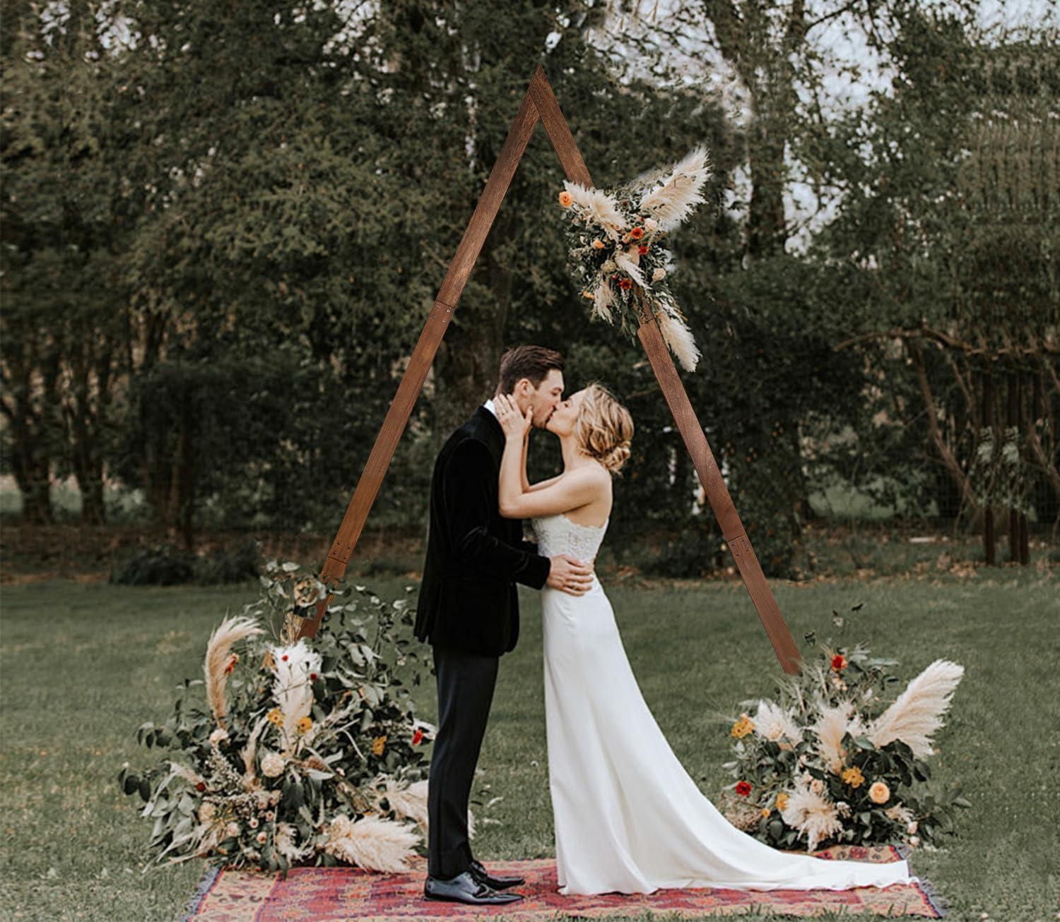 Wooden wedding arch triangle