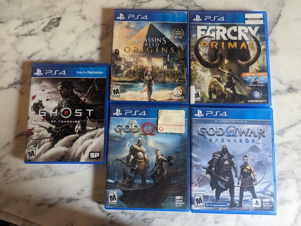 5 PS4 Game Lot (God Of War, Assassins Creed, Tsushima)