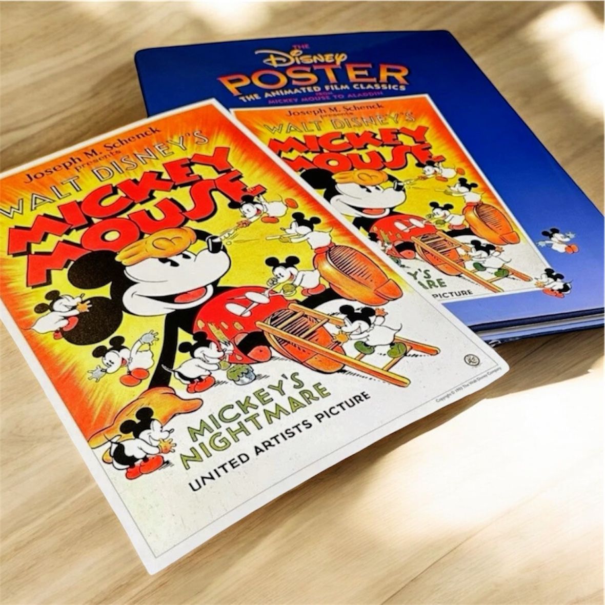 Disney Poster Book Animated Film Classics Mickey to Aladdin 1993 - collectible