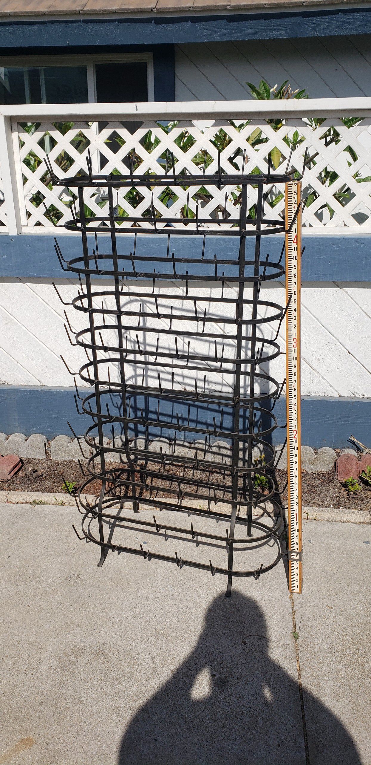 Vintage French Antique Wine Champagne Bottle Drying Wine Rack hanger dryer bottlerack iron metal stand coffee cups mug