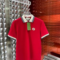 Gucci Red Polo Shirt New 