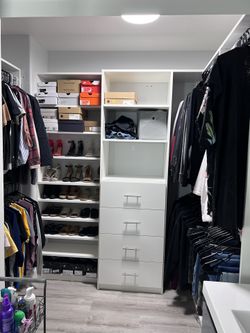 White Walk-in Closet
