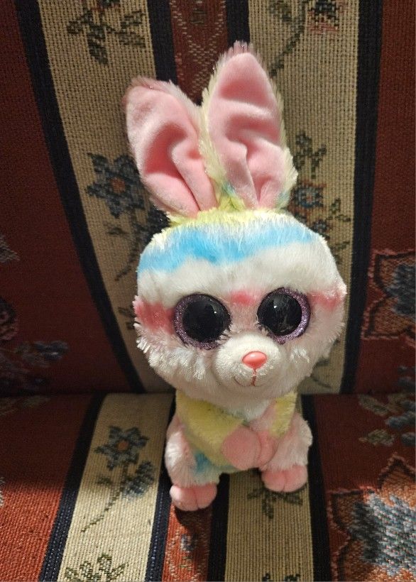 EASTER TY  BEANIE BOOS "LOLLIPOP" BUNNY RABBIT PLUSH ANIMAL TOY