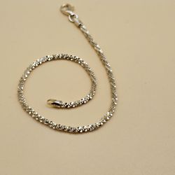 ✨ Gold Over S925 Sterling Silver Bracelet | Twisted Rock | 7.5in, 2mm ✨