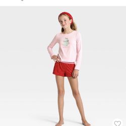 Girls' 2pc Long Sleeve Pajama Set with Spa Headband - art classâ„¢ Pink