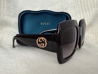 New Gucci GG0053S 001 54mm Oversize Square Black Women Sunglasses without box