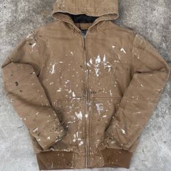 Carhartt Jacket With White Paint Splatters 