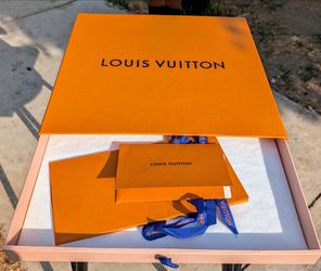 Louis Vuitton - (empty) Sliding Drawer Scarf/Storage Box - 13" x 13" x .88" + Ribbon/COA/Receipt Holder
