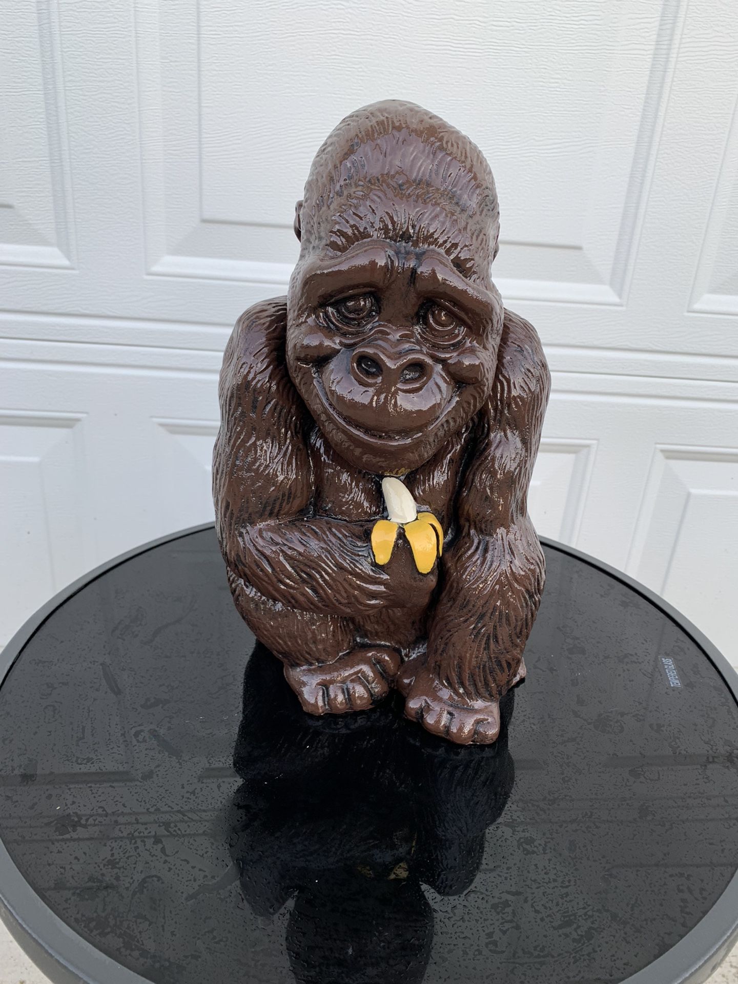 Ape Holding Banana Statue 