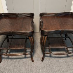 2 Rattan End Tables