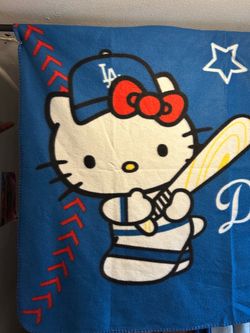 Hello kitty Los Angeles Dodgers fleece blanket