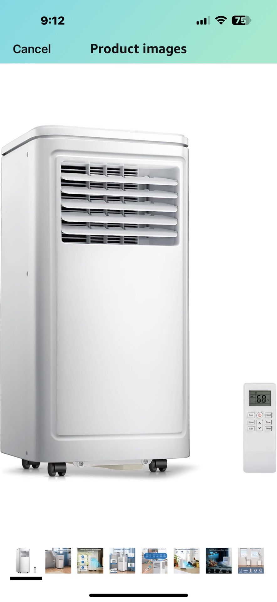 ZAFRO Portable Air Conditioners, 10000 BTU, 3 in 1 Portable AC Unit with Window Kits, Fan & Dehumidifier Modes, Cools up to 450 Sq.Ft, LED Display/Rem
