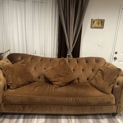 Sofa With 2 pillows And chair with one pillow 