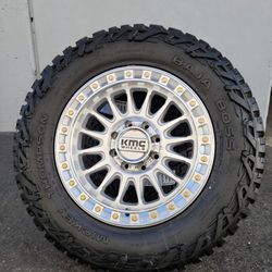 20" Kmc rims w/ 35" Mickey Thompson AT tires