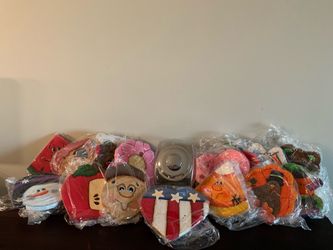 15 Hand-Painted Candy/Cookie Jar Lids with Glass Jar