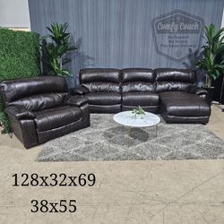 🛋️ Oversized Reclining Leather Set (Delivery Available!! )