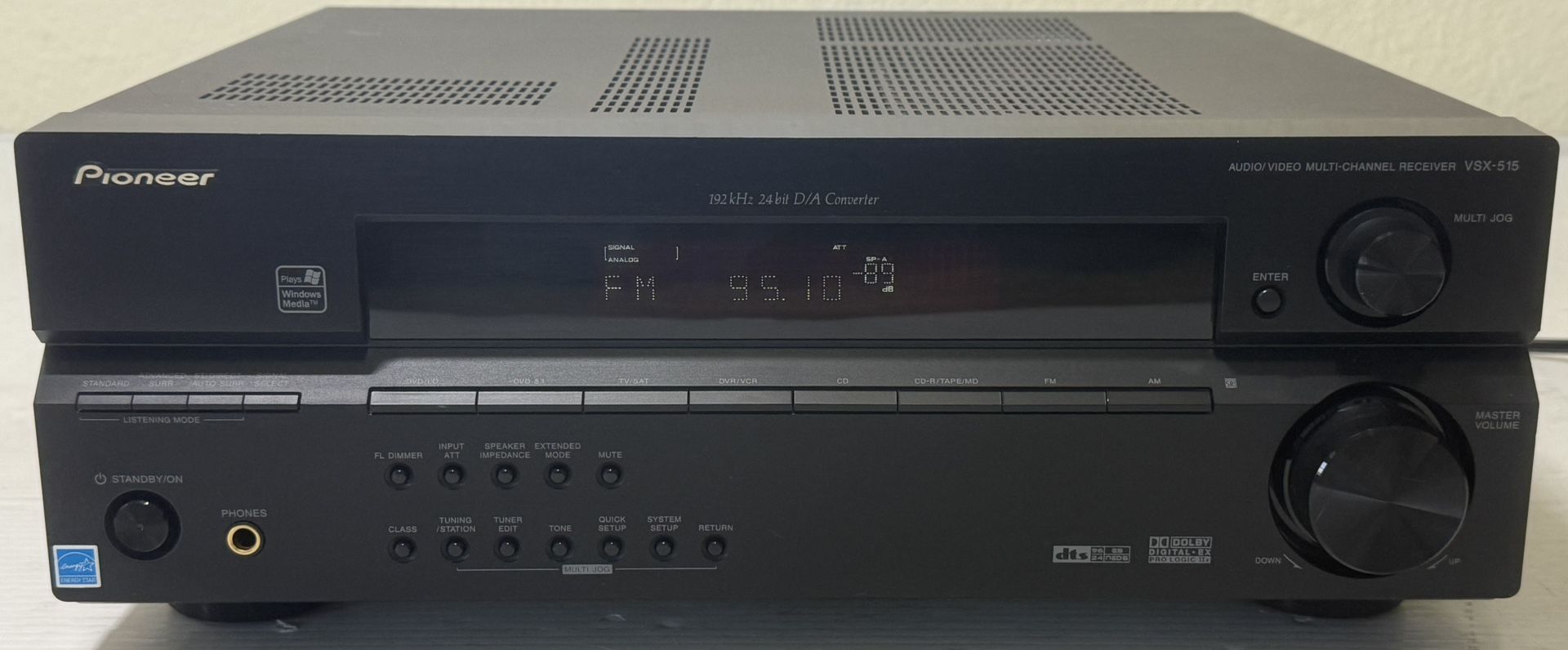 Pioneer VSX-515-K 6.1 Ch 660W AV Home Theater Stereo Receiver Amplifier TESTED