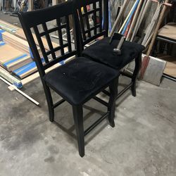 2 Wood High dining Room Chairs 