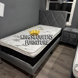 New Twin Bed Frame With Mattress 