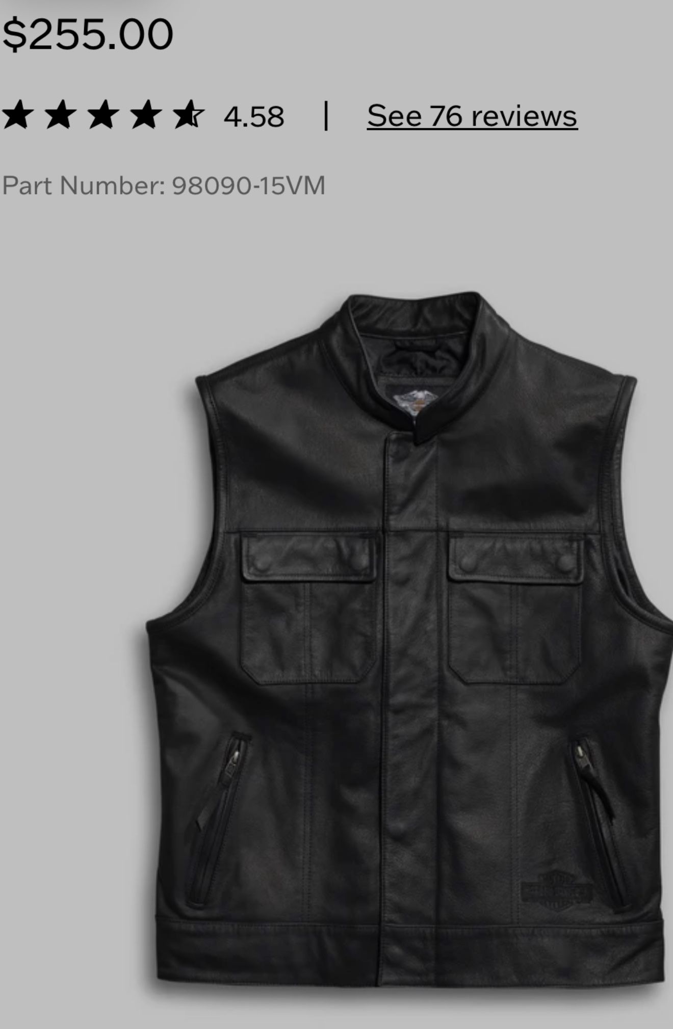 New Harley Leather Vest