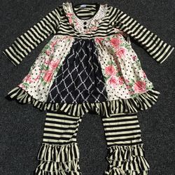 Brand new super cute super soft girls Size Size 7/8 spring Easter 2 piece boutique dress and leggings