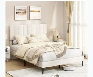 Upholstered Platform Bed Frame with Headboard