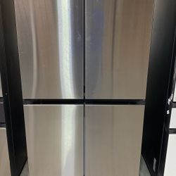 Samsung Bespoke RF29DB9600QL 29 cu. ft. Standard Depth 4-Door Flex French Door Refrigerator in Stainless Steel with Beverage Center MSRP $2499