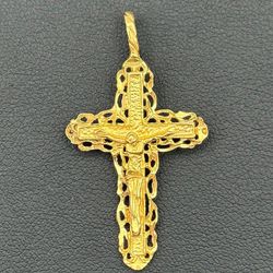 Jewelry 14k solid yellow gold pendant Cross charm 3.1 grams CROSS ONLY